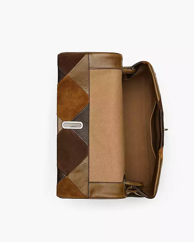 THE SUEDE PATCHWORK LARGE DUAL BAG