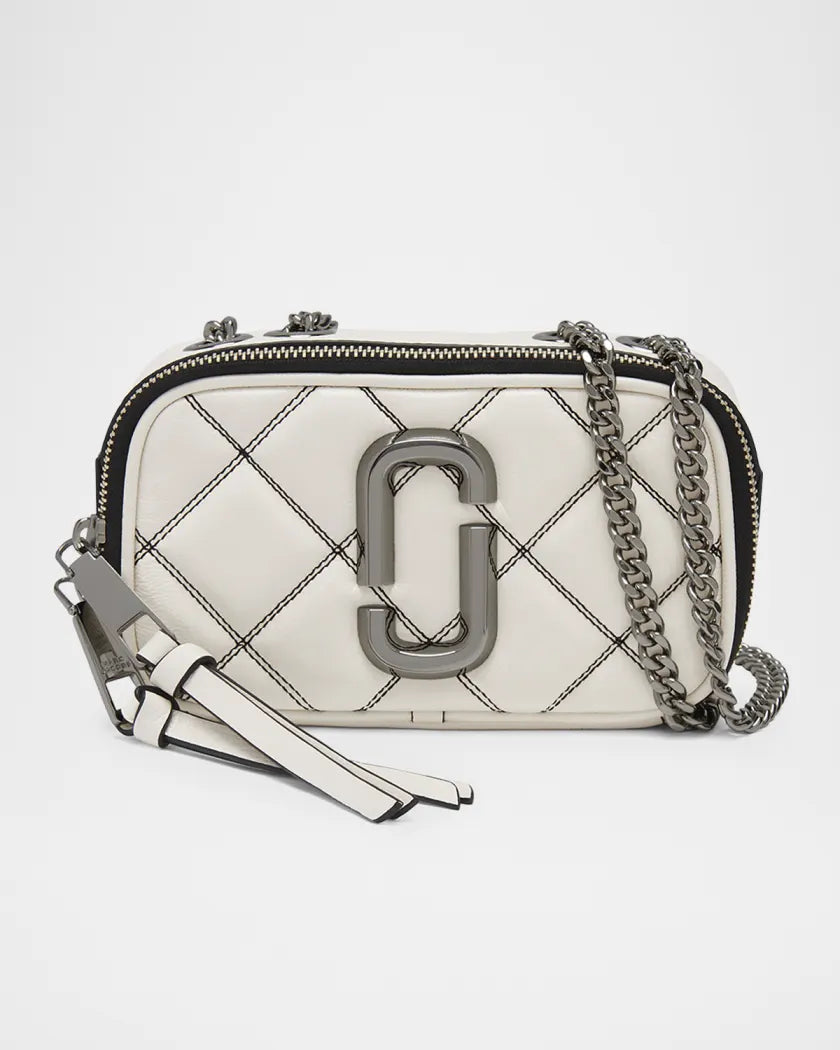 Marc Jacobs
The Snapshot Quilted Leather Crossbody Bag WHITE/BLACK